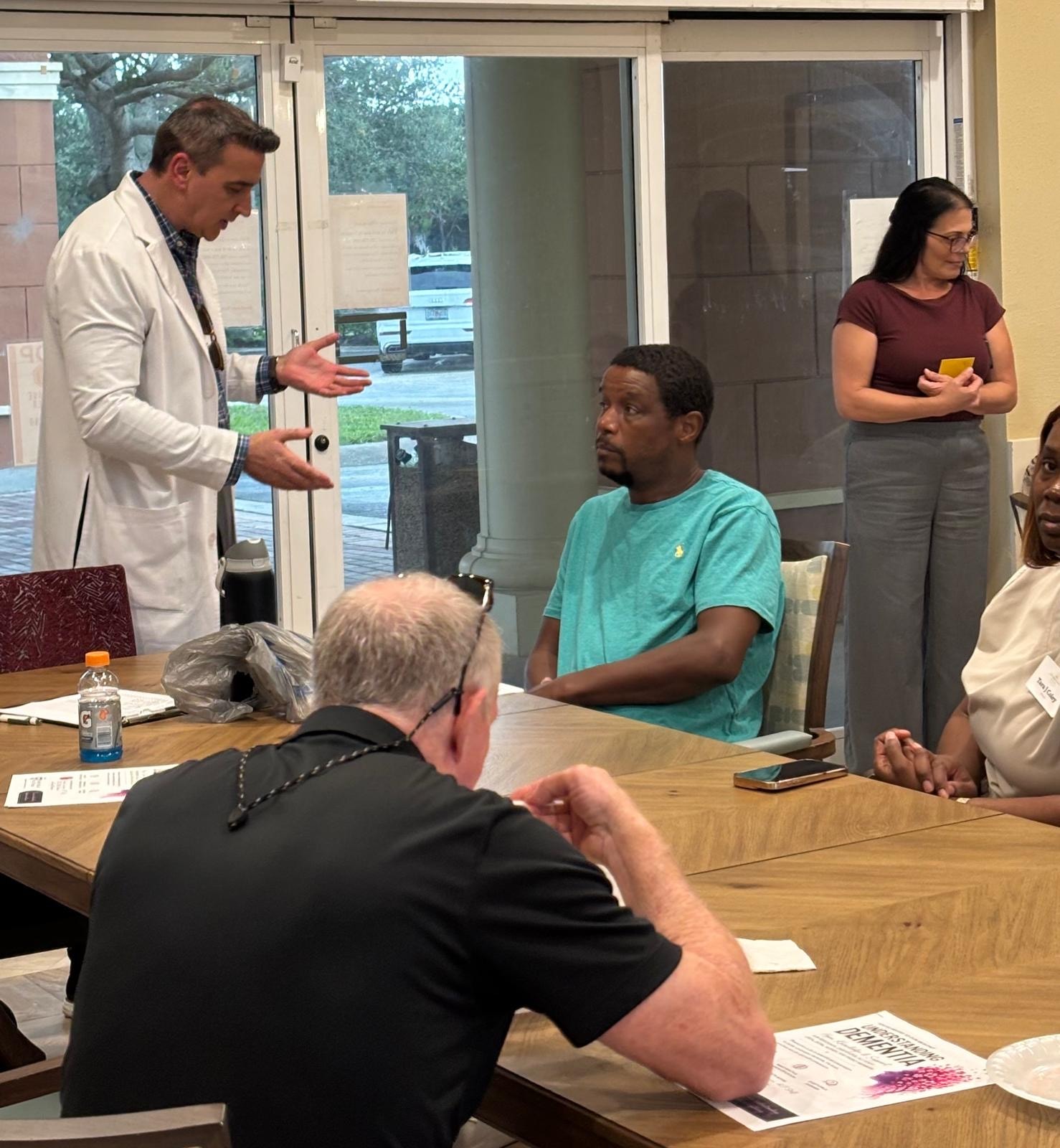 Interactive discussion during dementia care presentation